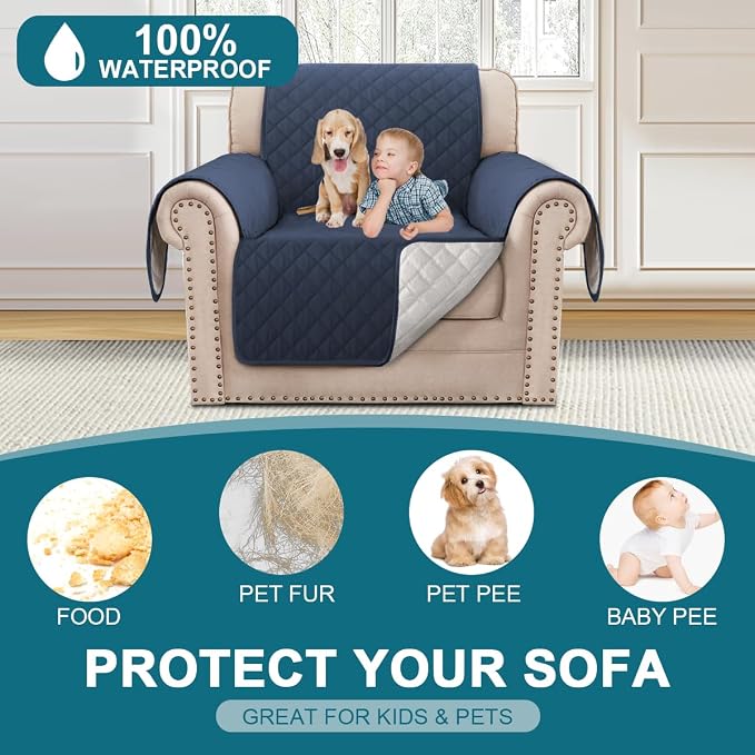 Turquoize 100% Waterproof Sofa Covers Chair Cover Slipcover Couch Protector - Image 2
