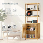 HIFIT 2 Set Tall Shelf Unit Bamboo Storage Cabinet - Image 8