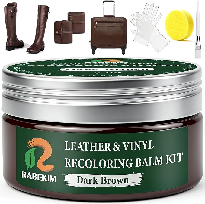 Dark Brown Leather Repair Kit, Leather Recoloring Balm – Restore & Repair Faded by Unknown