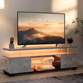 Cubehom Grey TV Stand, LED TV Stand Modern Entertainment Center by Cubehom