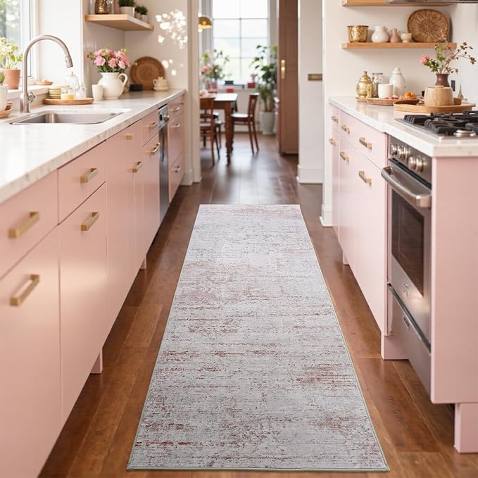 2x6 Ft Washable Runner Rug, Non-Slip Low Pile Hallway Kitchen Area Rug - Image 4