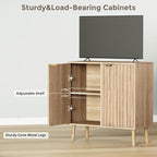Vrullu Fluted Storage Cabinet, Free Standing Buffet, Wood Sideboard, Dining Room - Image 4