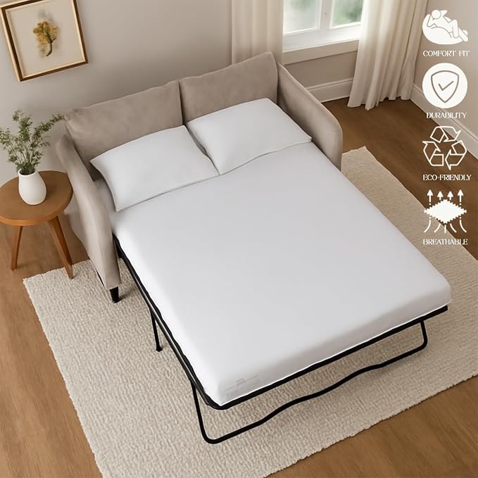 Sleeper Sofa Bed Sheet, 100% Cotton 400 Thread Count, 4 Piece Set, Deep Pocket - Image 6