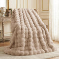 L'AGRATY Faux Rabbit Fur Throw Blanket by LAGRATY