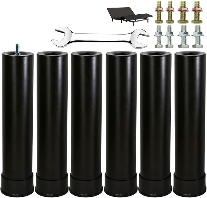 11 Inch Metal Adjustable Bed Base Frame Leg Replacement Heavy Duty Extra Height by Unknown