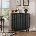 Fluted Coffee Bar Cabinet with Storage, Modern Sideboard Buffet Cabinet with - Image 8