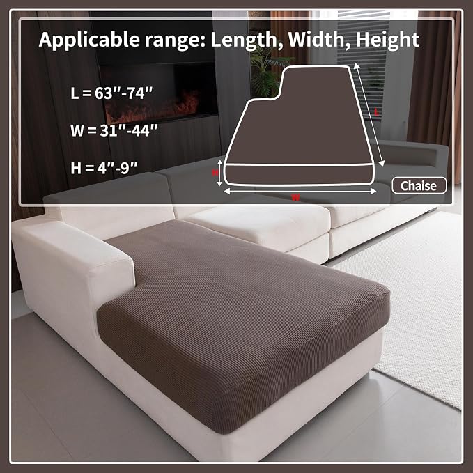 OHSIO Sectional Couch Covers, Wear Resistant Stretch Sofa Covers Washable Soft - Image 2