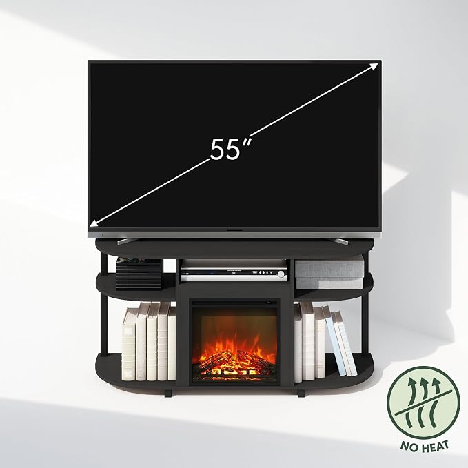 Furinno Jensen Fireplace TV Stand, NO Heat Decorative Electric Fireplace TV - Image 6