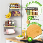 Magnetic Shelf for Fridge with Wood Lid, Fruit Potato and Onion Storage Bins - Image 2