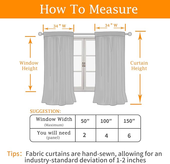 100% Blackout Short Linen Curtains 48 Inch Length - Image 9