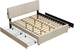 King Size Upholstered Platform Bed - Image 9