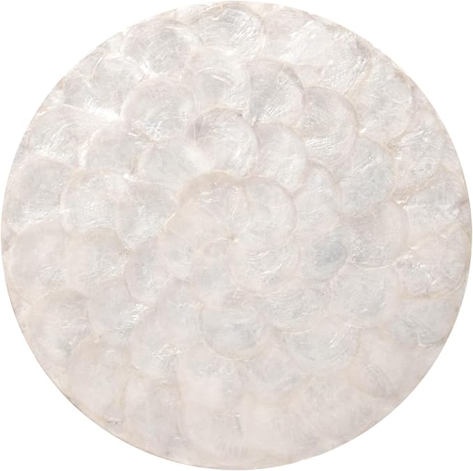 East at Main Capiz Shell Side Table – White Accent Table, Small Decorative - Image 6