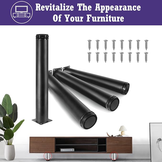 16 Inch Metal Furniture Legs Stainless Steel Adjustable Legs Black Metal Legs - Image 2