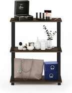 Furinno TURN-S-TUBE Storage Shelves, 3-Tier Book Shelf, Corner Shelf, Toolless - Image 3
