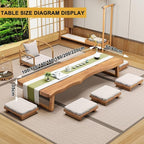Japanese Floor Table -Vintage Solid Wood Tatami Table, Low Rectangular Tea Table - Image 3