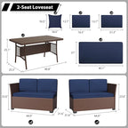 KIGOTY 7 Piece Patio Furniture Set, Outdoor PE Wicker Rattan Outdoor Dining Set - Image 2
