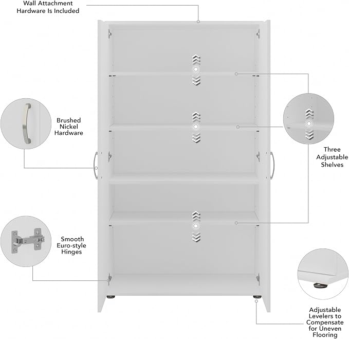 Bush Business Furniture Universal Laundry Storage Tall Linen Cabinet - Image 5