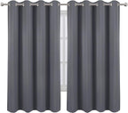 Grey Blackout Curtains 66 x 63 Inch Length/Set of 2 Curtain Panels/Thermal - Image 2