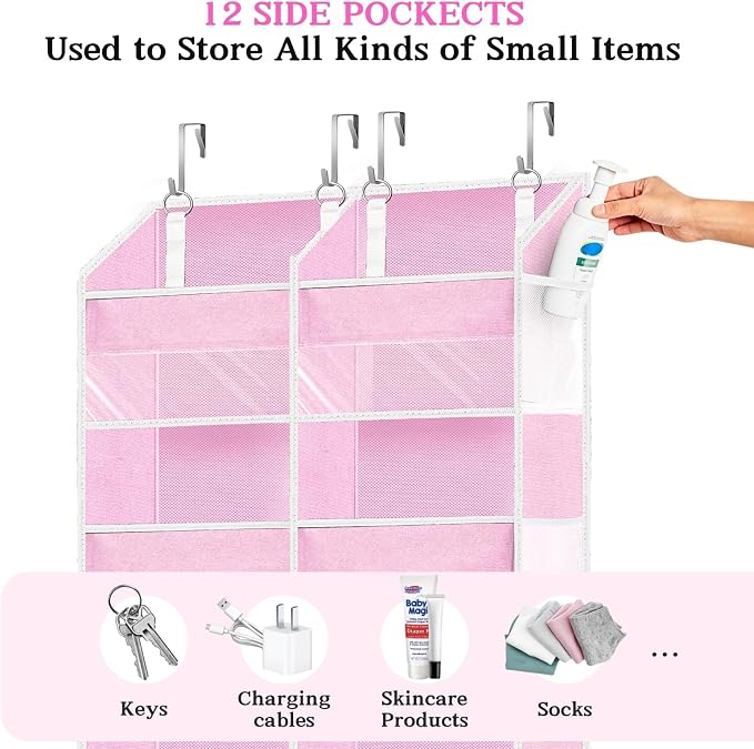 Over The Door Organizer 6 Tiers, Extra Large Behind Door Storage of 12 - Image 5