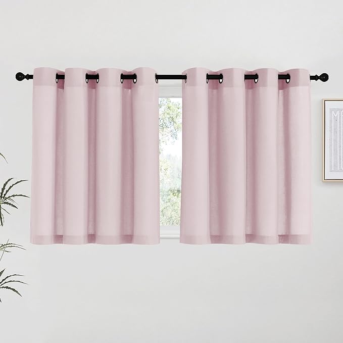 NICETOWN Blush Pink Linen Curtains by NICETOWN