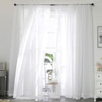 Sheer White Curtains 108 Inches Long by OWENIE