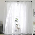 White Sheer Curtains 120 Inches Long 2 Panels Set, Airy Lightweight Sheer White by OWENIE