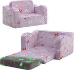 MeMoreCool Glowing Butterfly Kids Chair, 2-in-1 Foldable Kids Couch by MeMoreCool