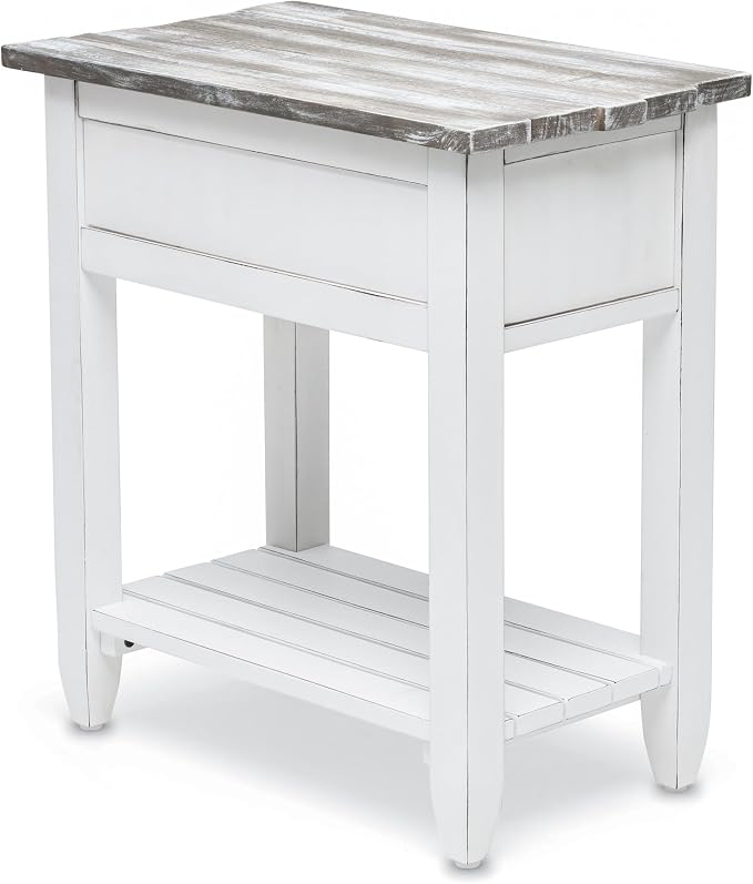 Sea Winds Trading Picket Fence Chairside Table Kiln-Dried Solid Wood Distressed - Image 6