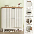 YOMILUVE Shoe Cabinet Storage for Entryway, Fluted Shoe Cabinet - Image 7