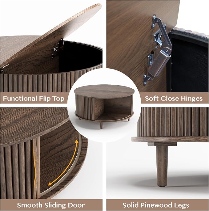 SULIVES Round Coffee Table - Image 3