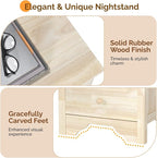 Bonnlo Solid Wood Nightstand Unfinished - Image 8