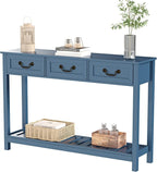 ChooChoo Console Table with 3 Drawers, Rustic Entryway Table, Narrow Long Sofa - Image 5