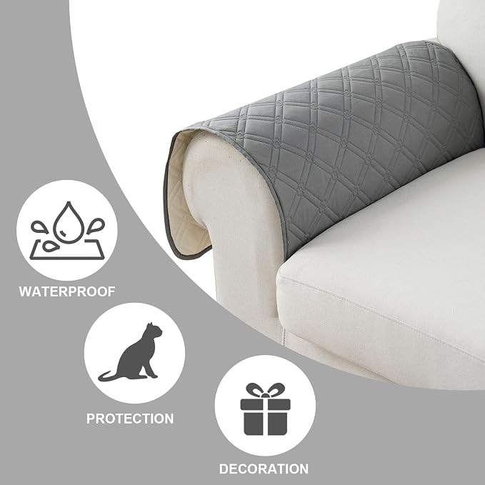Genina Sofa Armrest Cover, Anti-Slip Armchair Slipcovers - Image 6