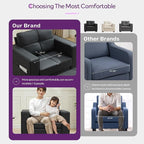 TYBOATLE Black Faux Leather Sofa Sectional Couches - Image 7