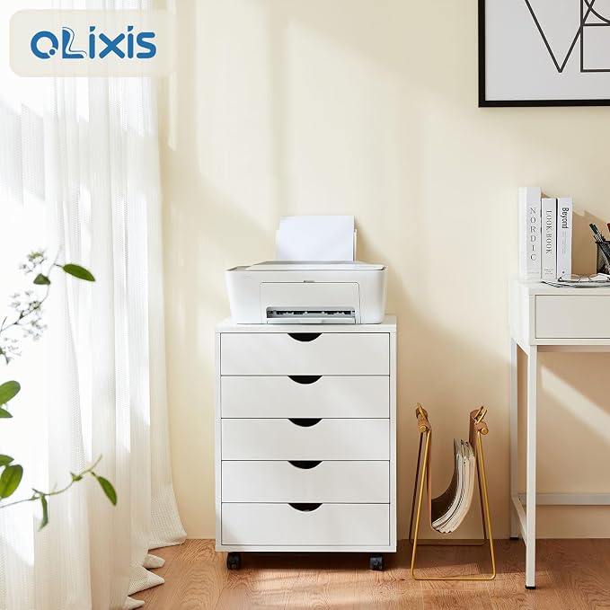 OLIXIS 5 Drawer Mobile File Cabinet Under Desk Storage Organization - Image 2