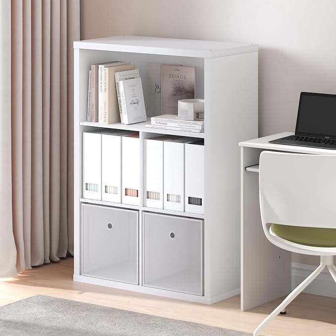 Furinno Cubicle Book Shelf, 5-Cube Bookshelf, Extra Thick Frame Cube Storage - Image 2
