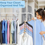 Space Saving Hangers for Clothes 3 Pack, Sturdy Metal Hangers Heavy Duty Magic - Image 6