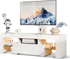 VINGLI 51'' LED TV Stand, High Glossy Modern Entertainment Center by VINGLI