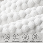 BEDELITE White King Blanket for Bed, Soft Cozy Gifts for Women, 108 * 90 | 3D - Image 4