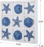 NIKKY HOME Beach Decor Tic Tac Toe 5 Sand Dollars & 5 Starfish Pieces Wood - Image 6