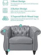 QHITTY 3 Piece Living Room Set, Sectional Chesterfield Sofa Chair Contemporary - Image 3