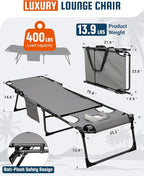 KingCamp Lounge Chair with face Hole, 400LBS Tanning Chairs - Image 2