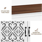 59″ White Bohemia 4 Heart Shaped Carved Doors, 2 Drawers and 2 Adjustable - Image 4