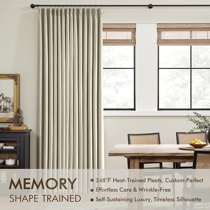 MIULEE Burlywood Birch Pinch Pleated 100% Blackout Curtains 40x90 Inches | Room - Image 3