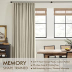 MIULEE Burlywood Birch Pinch Pleated 100% Blackout Curtains 40x96 Inches | Room - Image 3