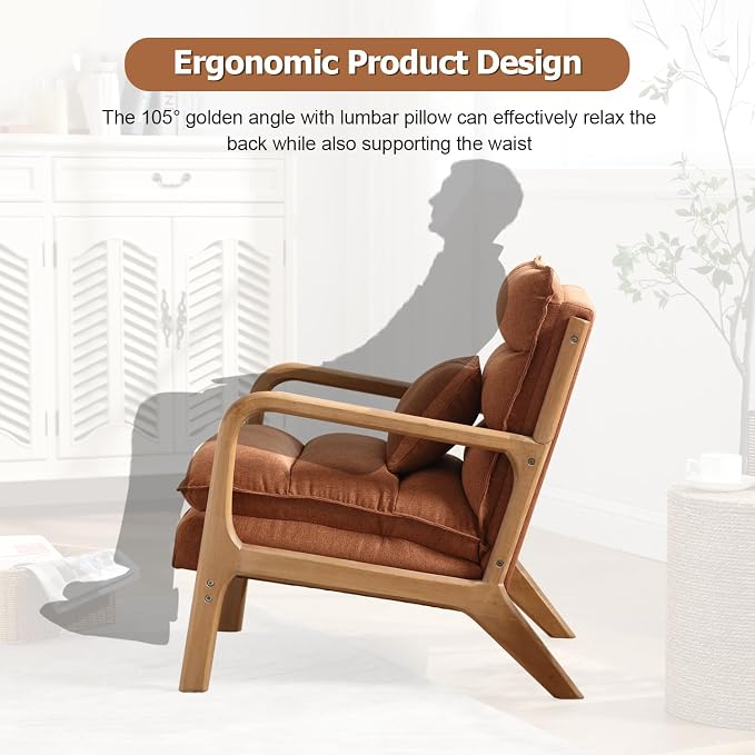 INZOY Mid Century Modern Accent Chair - Image 4