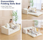 61" Convertible Sofa Bed Loveseat, Memory Foam Boneless Floor Couch - Image 7