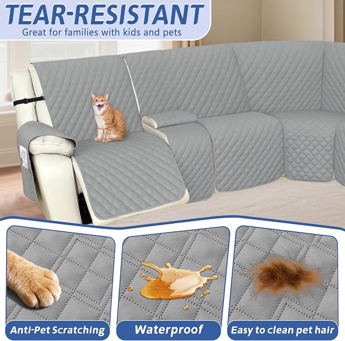Arfntevss Recliner Sectional Couch Covers 1OO% Waterproof L Shape Sofa Cover - Image 4