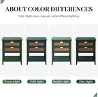 22" Green Accent Side Cabinet, Boho Storage Cabinet - Image 6