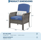 GarveeHome Outdoor Wicker Chairs Set of 2, All-Weather High Back Rattan Patio - Image 2